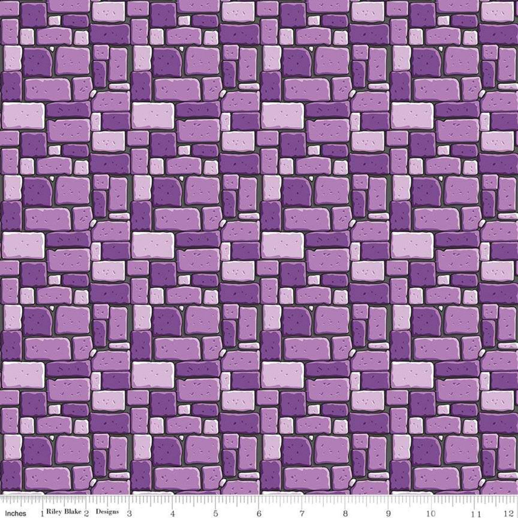 Dragons Rock Purple - Riley Blake Cotton Fabric 34"x43" Remnant