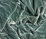 Gray Green  - Hand Dyed Silk Velvet - 8"x32" Remnant