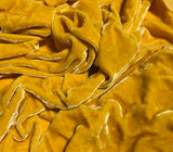 Golden Yellow  - Hand Dyed Silk Velvet 3"x43" Remnant