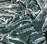Moss Green - Hand Dyed Very Plush Silk Velvet - 4"x42" Remnant