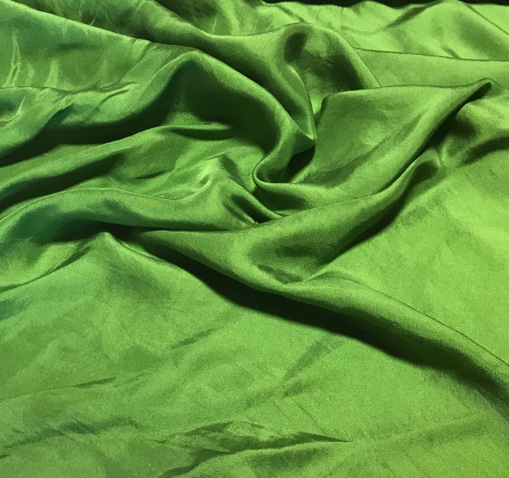 Avocado Green - Hand Dyed Silk Twill 8.5"x32" Remnant