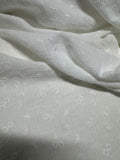 White Embroidered Eyelet Bubble Gauze 100% Cotton Fabric