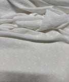 White Embroidered Eyelet Bubble Gauze 100% Cotton Fabric