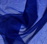 Sapphire Blue - Hand Dyed Silk Organza 7"x75" Remnant