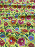 Viva Mexico! Floral Yellow- Paintbrush Studio Cotton Fabrics