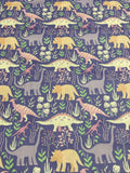 Dinosaur Stories - Land Dinos Purple - Paintbrush Studio Cotton Fabrics