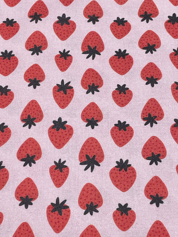 Fruity Strawberries Light Pink/Red- Paintbrush Studio Cotton Fabrics