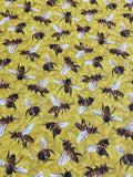 Frolicking Fields Bees Yellow- Paintbrush Studio Cotton Fabrics