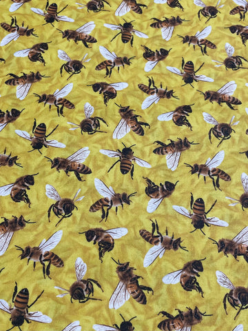 Frolicking Fields Bees Yellow- Paintbrush Studio Cotton Fabrics