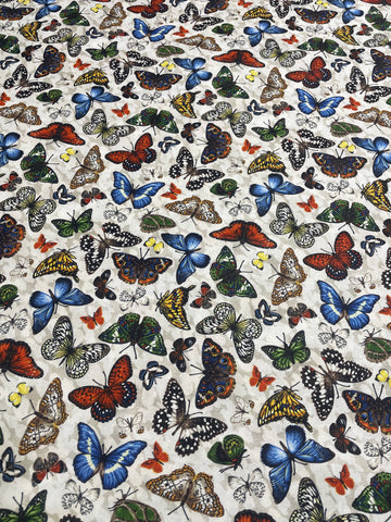 Frolicking Fields Butterflies White- Paintbrush Studio Cotton Fabrics