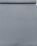 White with Blue Stripe - 100% Cotton Challis Fabric