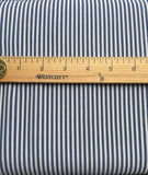 White with Blue Stripe - 100% Cotton Challis Fabric