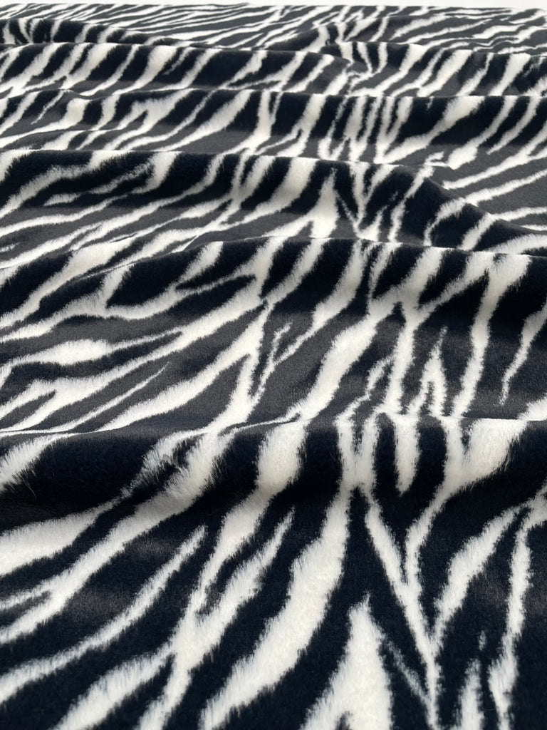Luxe Baby Zebra Black White- Cuddle Minky Faux Fur Fabric