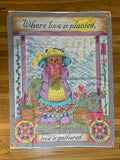 Where Love is Planted, Love is Gathered 35"x45" Vintage Panel Cotton Fabric