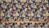 The Moon Rabbit - Japanese Floral Navy - Paintbrush Studio Cotton Fabrics