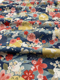 The Moon Rabbit - Japanese Floral Navy - Paintbrush Studio Cotton Fabrics