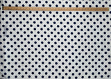 White with Navy Polka Dots - 100% Rayon Crepe Fabric