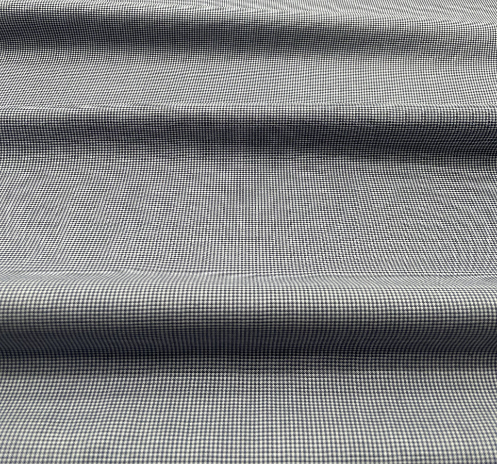 Navy Blue 1/32" Micro Check Gingham Imperial Combed Poly/Cotton Fabric Spechler-Vogel