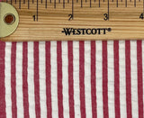 Red & White Stripe Seersucker 100% Cotton - Spechler-Vogel Fabric