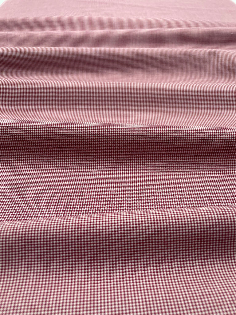 Burgundy Red 1/32" Micro Check Gingham Imperial Combed Poly/Cotton Fabric Spechler-Vogel