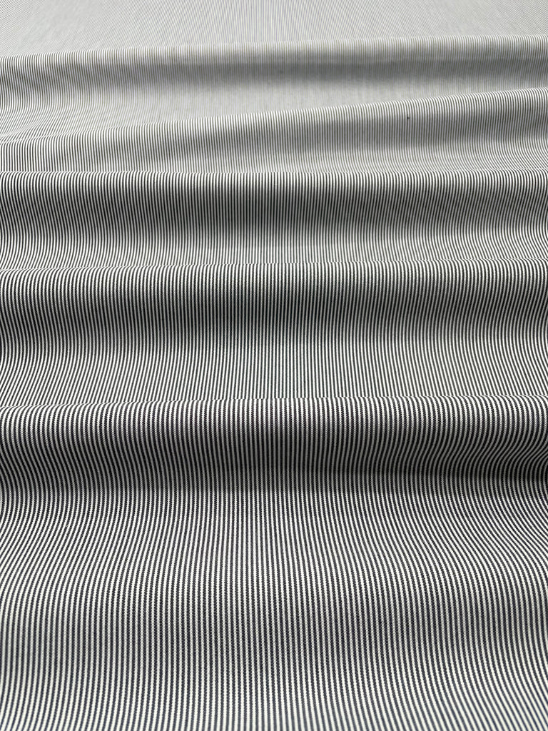 Black & White Stripe Russell Pincord Imperial Cotton - Spechler-Vogel Fabric