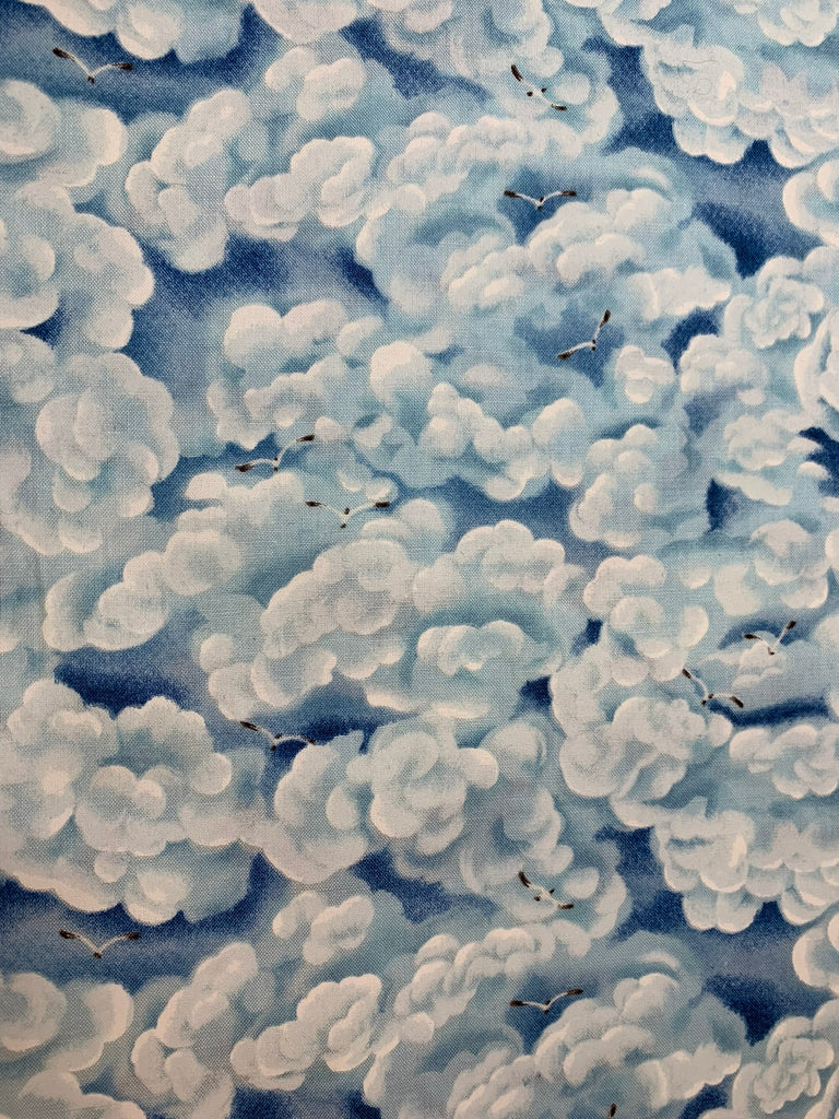 Seagulls in the Clouds Cotton Fabric Vintage 90's OOP Timeless Treasures