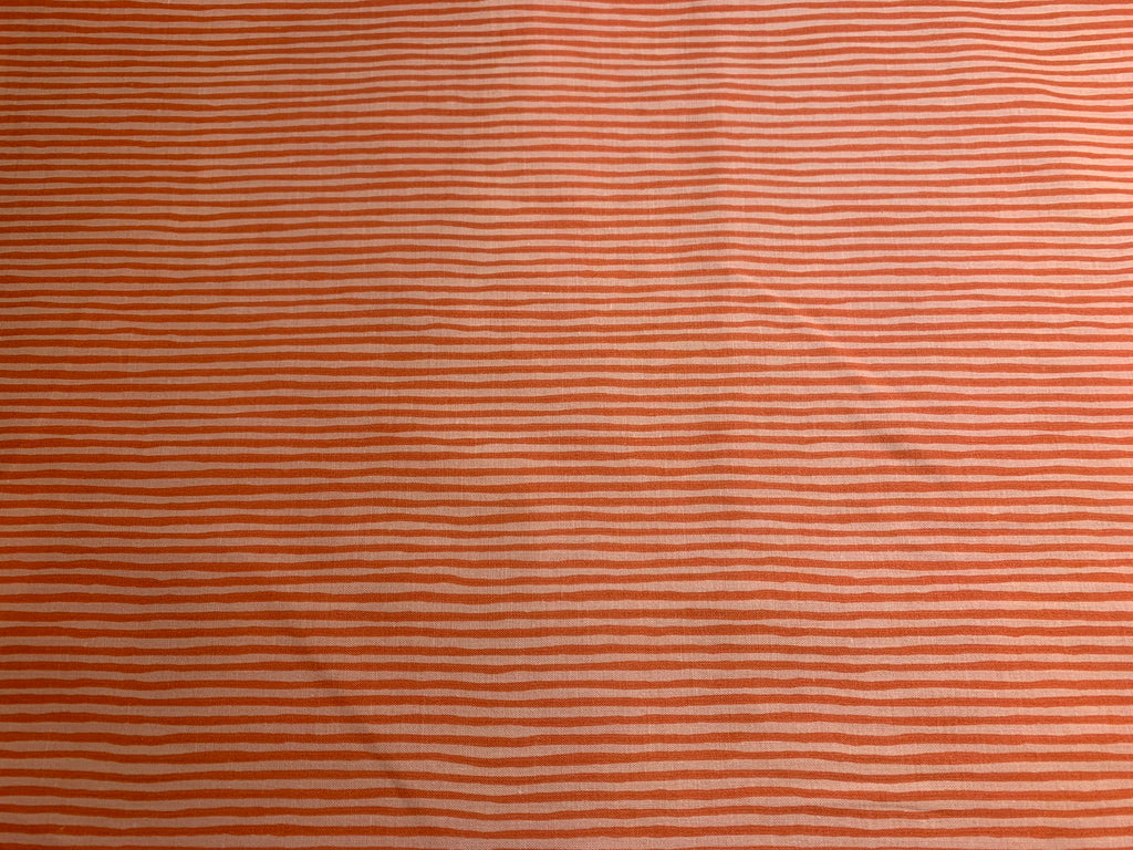 Orange Stripes Cotton Fabric Vintage 90's OOP