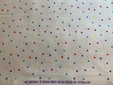 Bright Little Hearts on White Cotton Flannel Fabric Vintage 90's OOP by P&B
