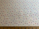 Bright Little Hearts on White Cotton Flannel Fabric Vintage 90's OOP by P&B