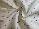 Bright Little Hearts on White Cotton Flannel Fabric Vintage 90's OOP by P&B