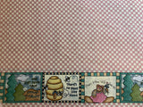 Bees & Bears Pink Checkered Cotton Fabric Vintage 90's OOP Moda