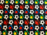 Black with Soccer Balls Cotton Fabric Vintage 90's OOP by Timeless Treasures