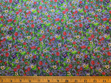 Strawberry Butterfly Vine Cotton Fabric Vintage 90's OOP by SSI