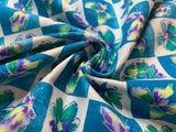 Turquoise Flowers & Butterflies Cotton Fabric Vintage 90's OOP Classic Cottons