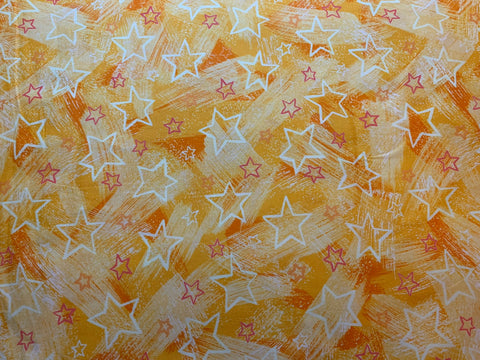 Yellow Gold Stars Cotton Fabric Vintage 90's OOP Color Bridge P&B