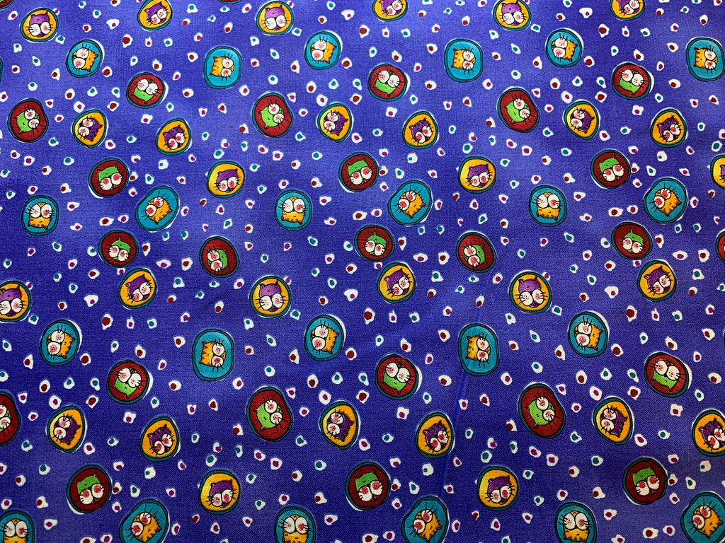 Biffy Cats Confetti Dots Cotton Fabric Vintage 90's OOP Michael Miller