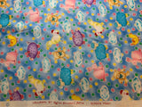 Lollipops Stuffed Animals Dots Cotton Fabric Vintage 90's OOP Hoffman