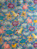 Lollipops Stuffed Animals Dots Cotton Fabric Vintage 90's OOP Hoffman