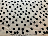 Black and White Polka Dots Cotton Fabric Vintage 90's OOP by P&B