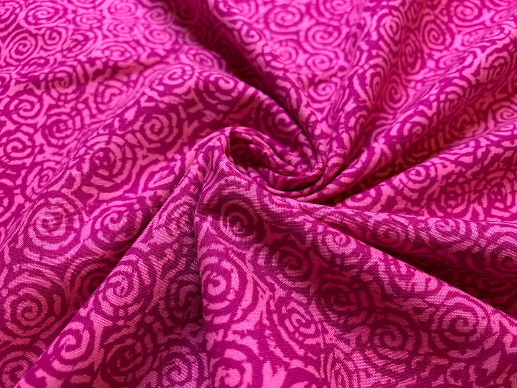 Fuchsia Pink Swirl Blender Cotton Fabric Vintage 90's OOP Chanteclaire