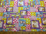 Purrfect Kitties Cotton Fabric Vintage 90's OOP Fabri-Quilt