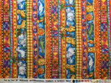 Two by Two #2 Noah's Ark Animals Cotton Fabric Vintage 90's OOP by Hoffman