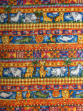 Two by Two #2 Noah's Ark Animals Cotton Fabric Vintage 90's OOP by Hoffman