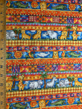 Two by Two #2 Noah's Ark Animals Cotton Fabric Vintage 90's OOP by Hoffman