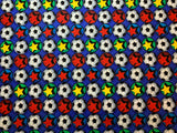 Blue with Soccer Balls Cotton Fabric Vintage 90's OOP by Timeless Treasures