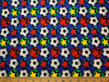 Blue with Soccer Balls Cotton Fabric Vintage 90's OOP by Timeless Treasures