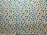 Blue & Green Dots Zippitty Zoo Da Cotton Fabric Vintage 90's OOP by SSI