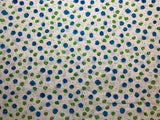 Blue & Green Dots Zippitty Zoo Da Cotton Fabric Vintage 90's OOP by SSI