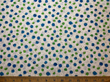Blue & Green Dots Zippitty Zoo Da Cotton Fabric Vintage 90's OOP by SSI