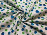 Blue & Green Dots Zippitty Zoo Da Cotton Fabric Vintage 90's OOP by SSI